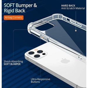 iPhone 13/12/11/Pro/Max/XR/X Crystal Clear Hard Case With Shock-Absorbing Corner